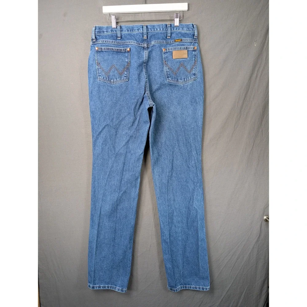 Wrangler Mens Regular Fit Straight Leg Jeans Blue Denim Size 36x36